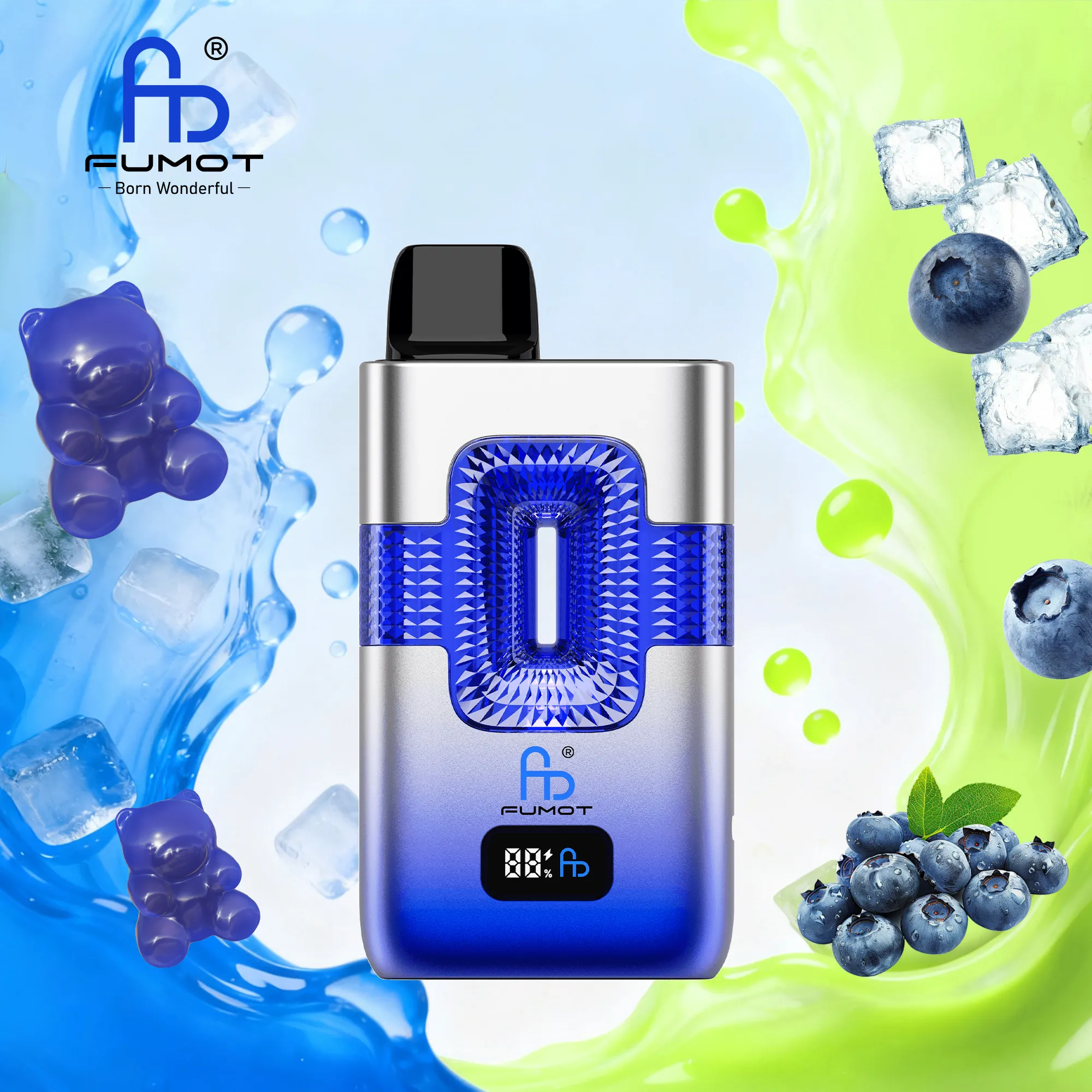 Fumot ECO 2in1 50K Blue Razz Gummy Bear & Blue Razz Ice Pop