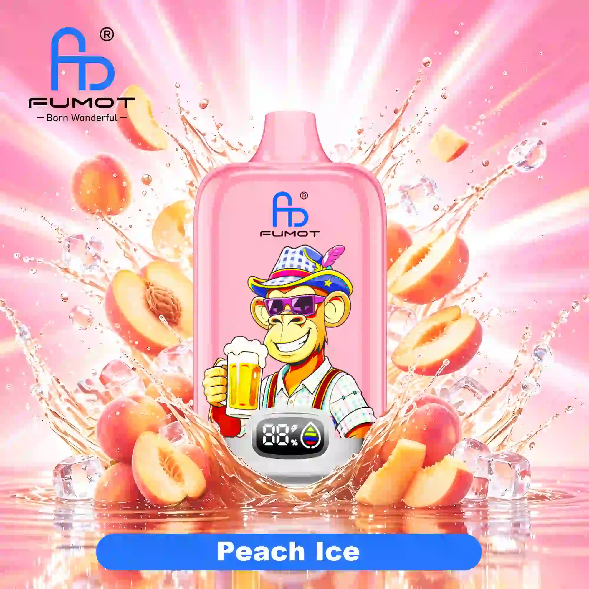 Fumot Digital Box 12000 Peach Ice 20mg