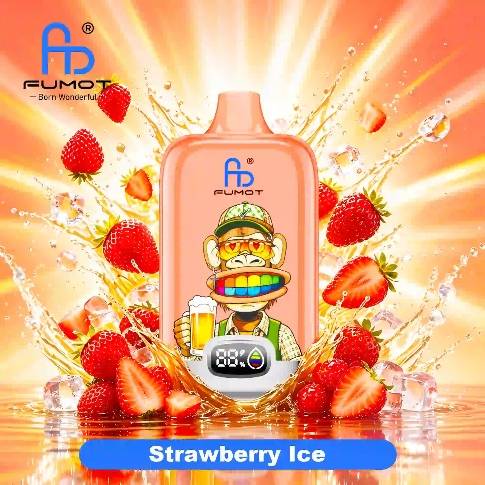 Fumot Digital Box 12000 Strawberry Ice 20mg