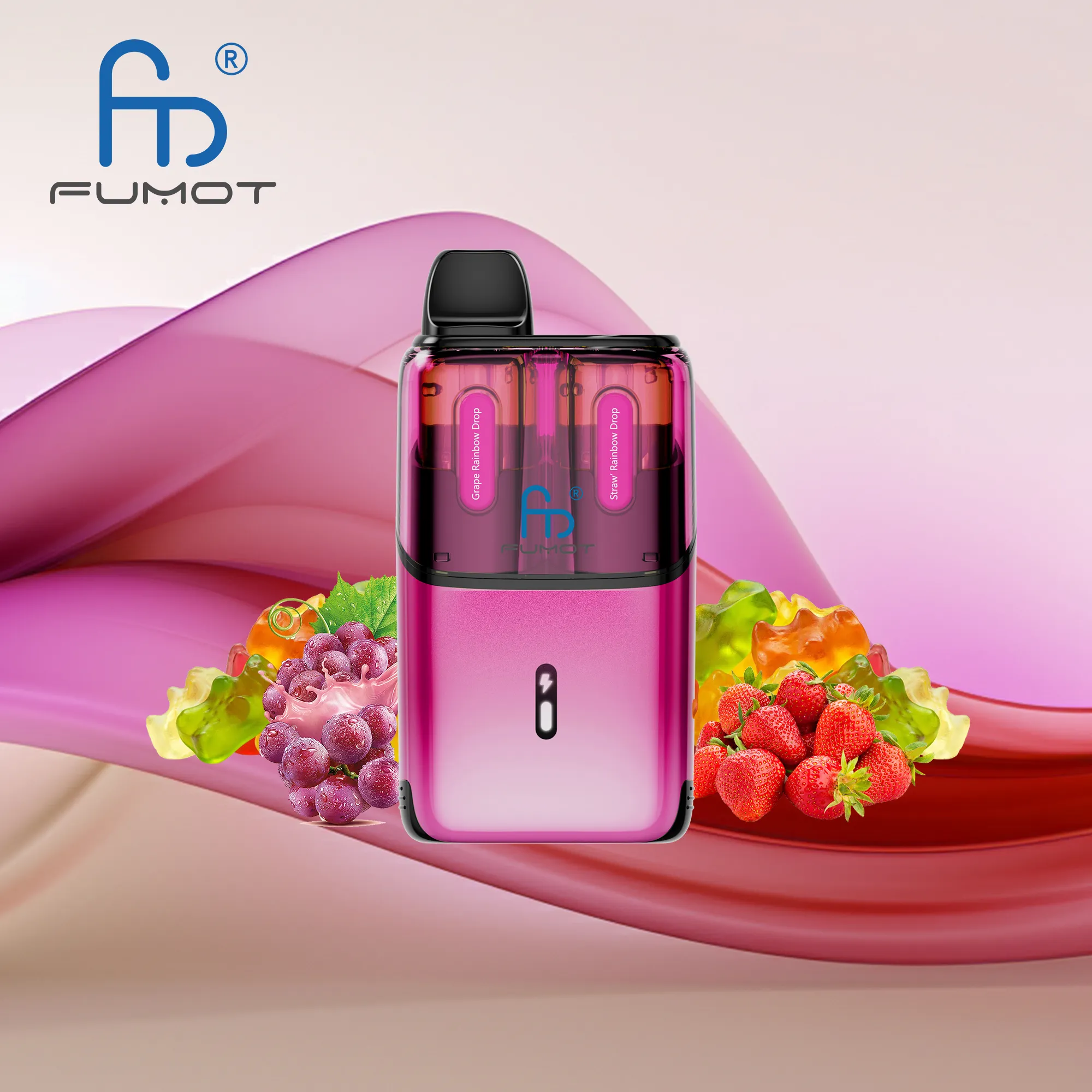 Fumot Ultra T32000 Grape Rainbow Drops & Straw’ Rainbow Drops