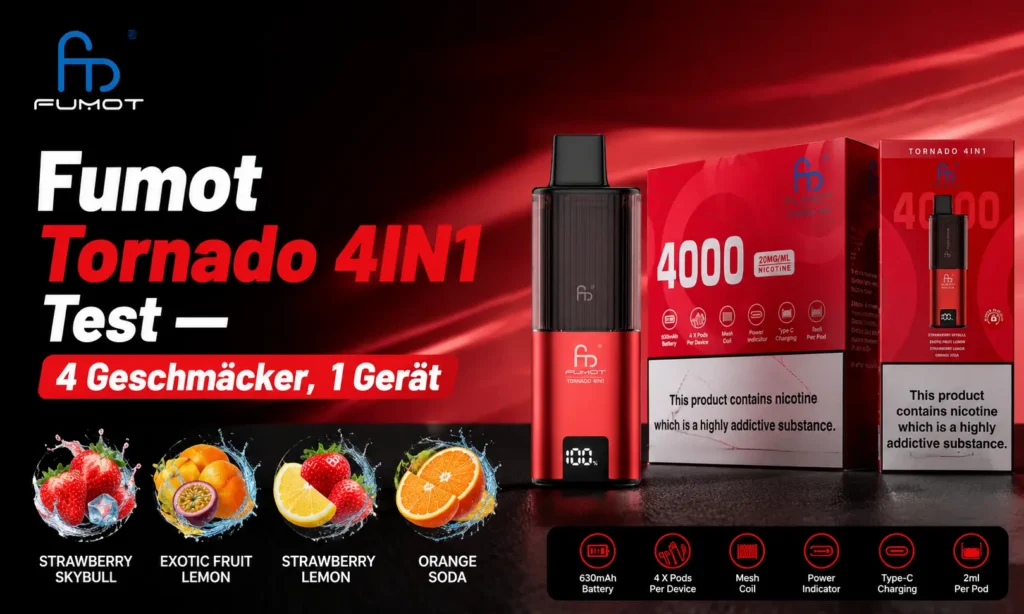 Fumot Tornado 4IN1 Test — 4 Geschmäcker, 1 Gerät
