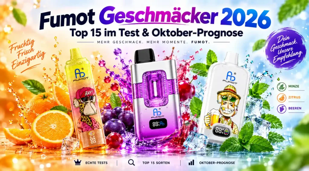 Fumot Geschmäcker 2026: Top 15 im Test & Oktober-Prognose