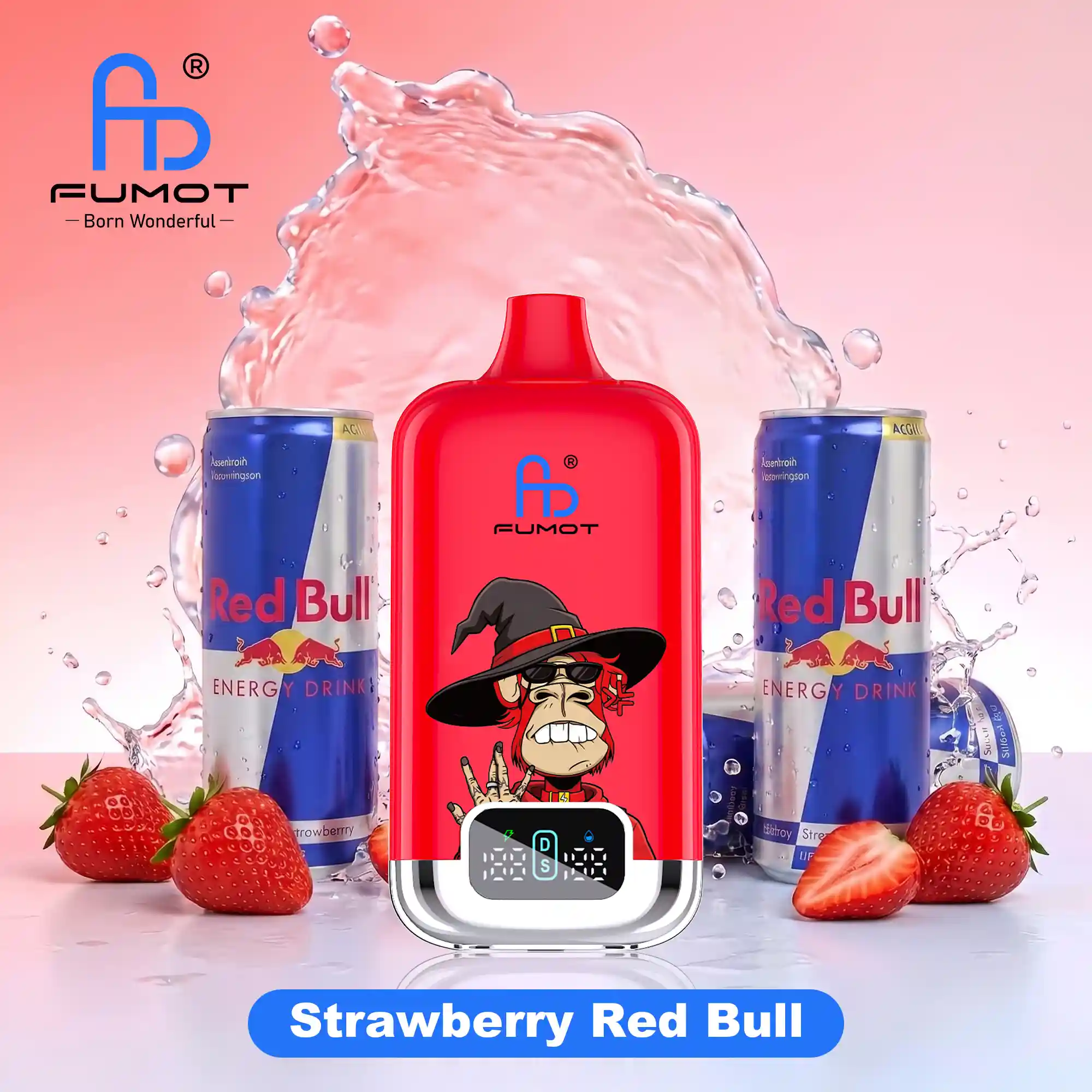 Fumot Digital Box 22000 Strawberry Red Bull 20mg